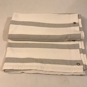 Hotel collection shower curtain. Gray and white